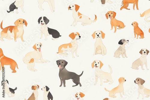 A white background with dogs pattern