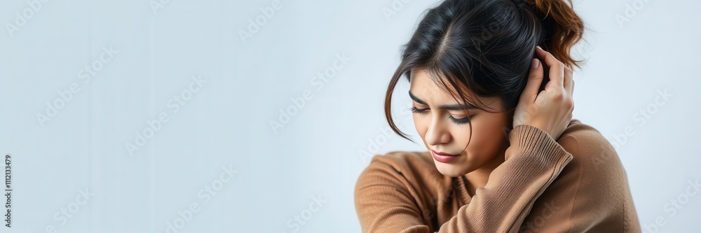 A compassionate figure comforts someone struggling with depression and anxiety, therapy, kindness A compassionate figure comforts someone struggling with depression and anxiety, therapy, kindness