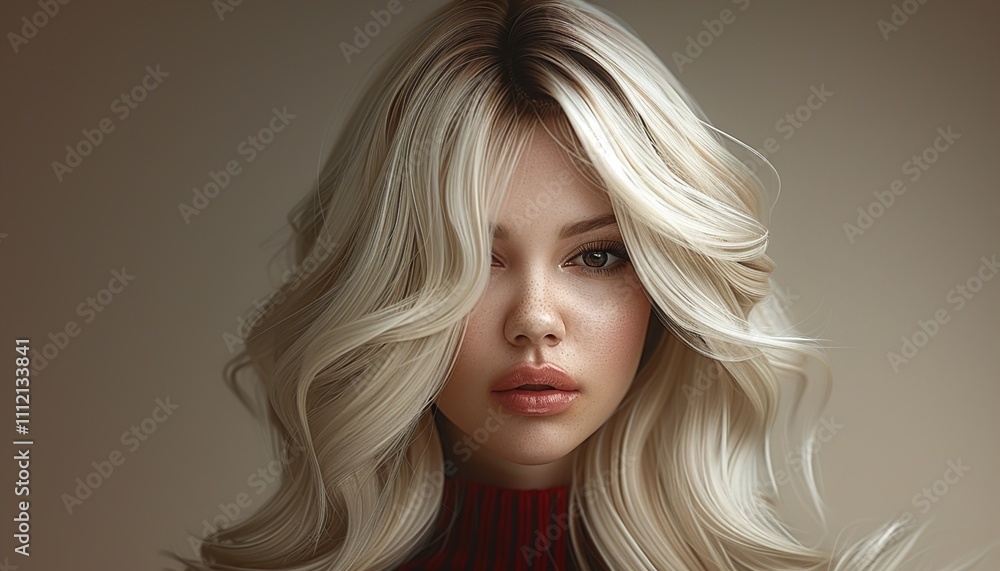 Stylish hair wig with trendy design isolated on background, front view, Stylish hair wig with trendy design isolated on background, front view,