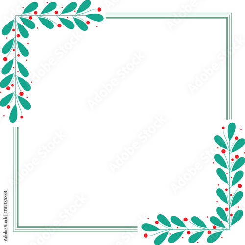 Square Or Framed Wreath With Leaf Decoration