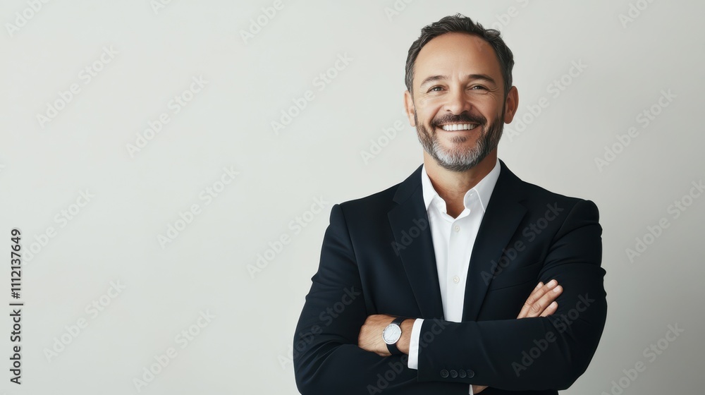 Vertical portrait of happy mid adult business man company owner entrepreneur, smiling mature professional executive manager, confident businessman leader looking at camera standing isolated on white. Vertical portrait of happy mid adult business man company owner entrepreneur, smiling mature professional executive manager, confident businessman leader looking at camera standing isolated on white.
