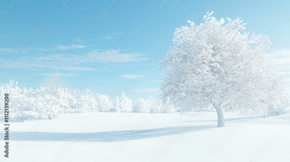 Winter Wonderland: Serene Snow-Covered Field with Frost-Laden Tree - Ultra-Detailed Photorealistic Landscape Winter Wonderland: Serene Snow-Covered Field with Frost-Laden Tree - Ultra-Detailed Photorealistic Landscape