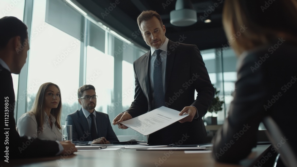 Professional meeting in a modern office with a focused discussion on important documents. Professional meeting in a modern office with a focused discussion on important documents.