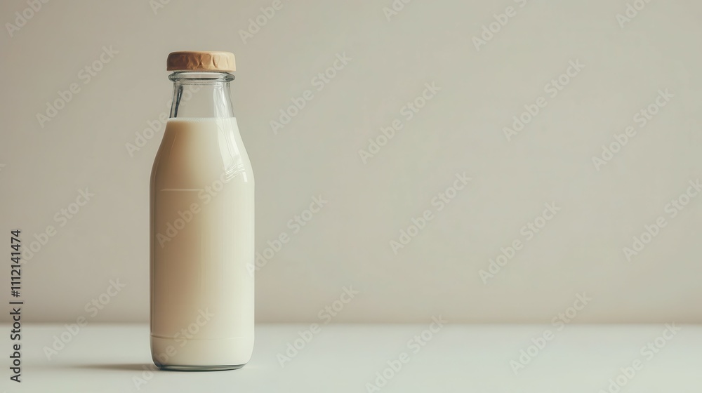 substitute milk in glass bottle on white table substitute milk in glass bottle on white table