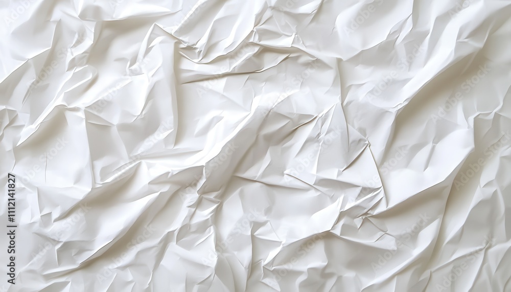 Abstract Texture Of Crumpled White Paper