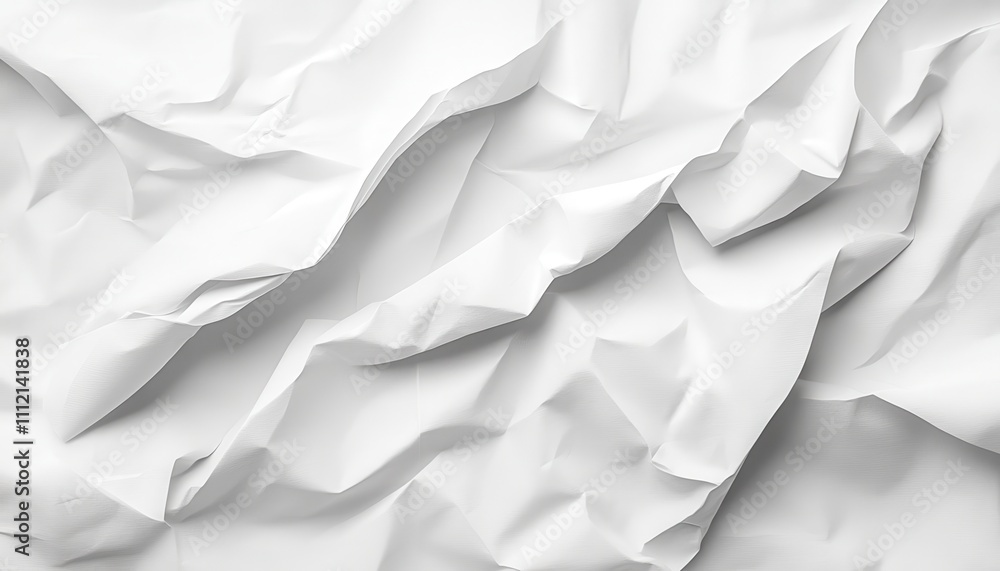 Abstract White Crinkled Paper Texture Background Abstract White Crinkled Paper Texture Background