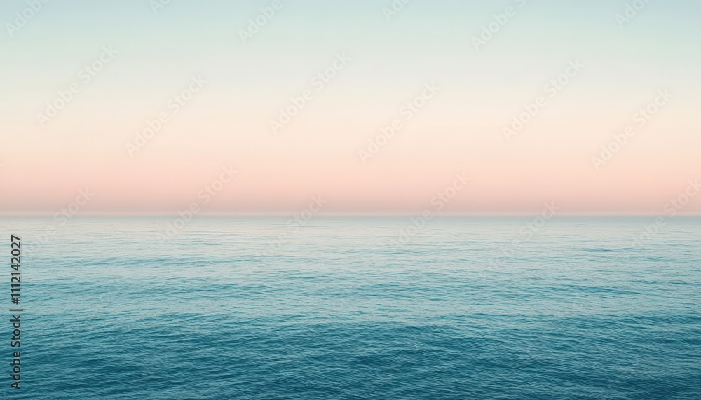 Fototapeta premium Tranquil Ocean Meets Pastel Sunset Sky