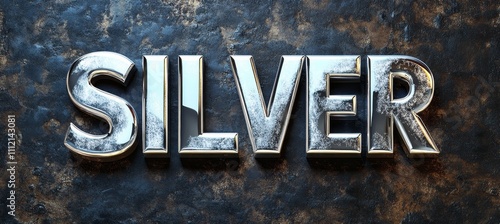 Silver Text Effect, Shiny Sparkly Glittering Font Style On A Dark Textured Grungy Background