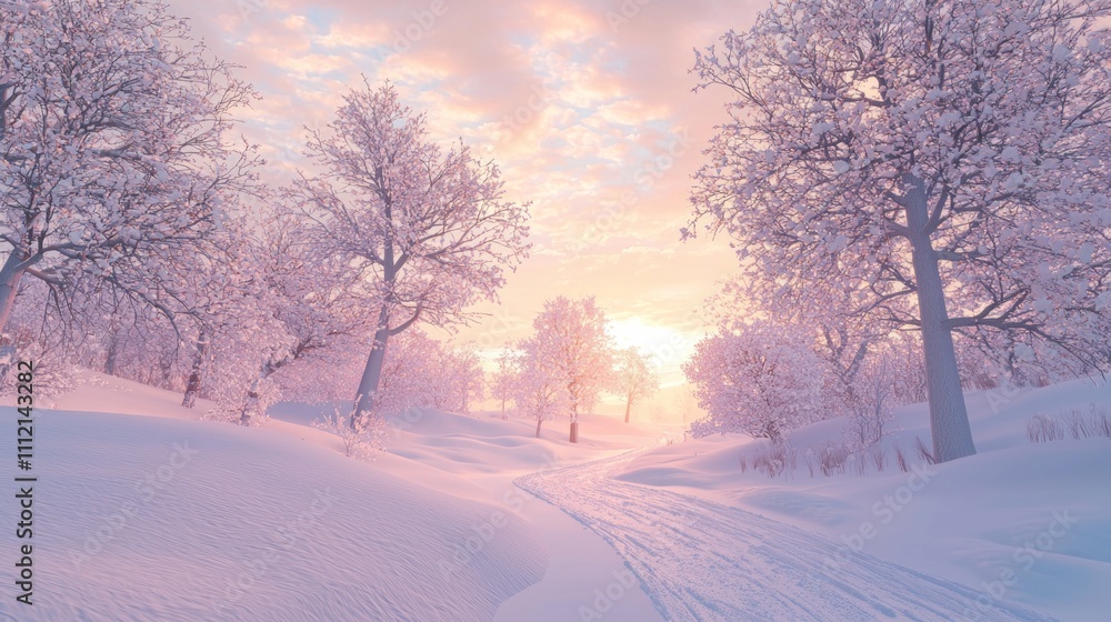 Frosty Wonderland - A Serene Winter Morning with Pink Sunrise Through Snow-Covered Trees | Ultra-Detailed Photorealistic Image of Peace and Reflection Frosty Wonderland - A Serene Winter Morning with Pink Sunrise Through Snow-Covered Trees | Ultra-Detailed Photorealistic Image of Peace and Reflection