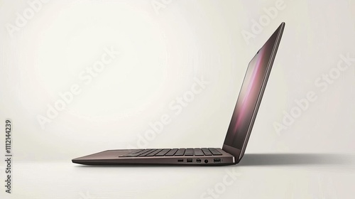 Side View of a Modern Laptop on a White Background