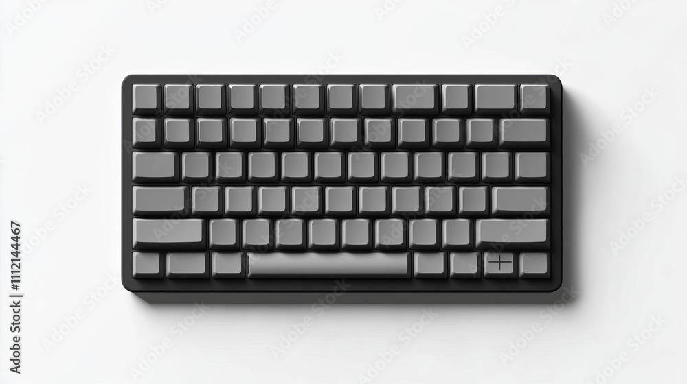 Minimalist Black Mechanical Keyboard on White Background Minimalist Black Mechanical Keyboard on White Background