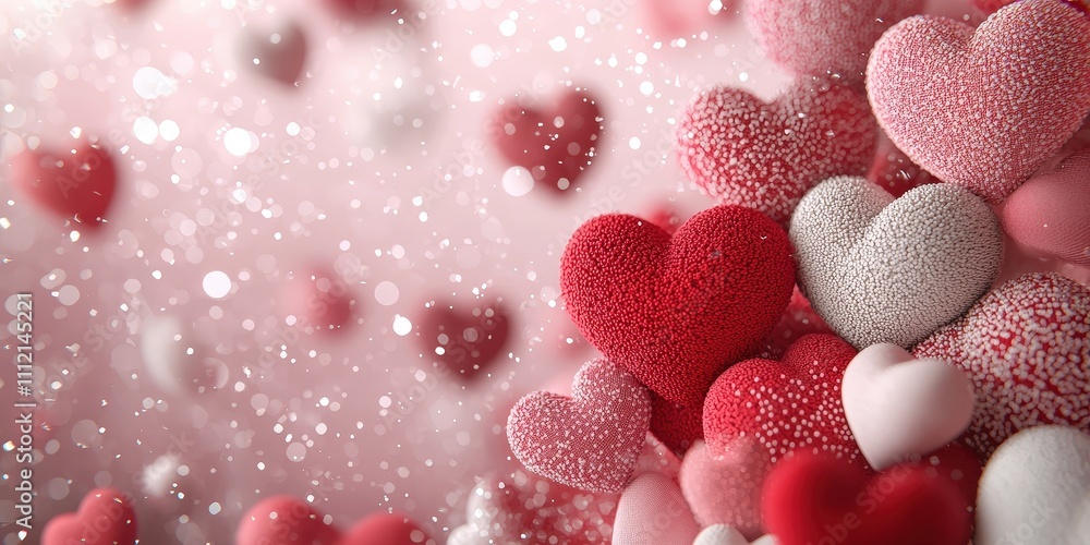 Beautiful Collection of Colorful Hearts on a Soft Blurred Background for Valentine’s Day Celebration and Love-themed Decorations Beautiful Collection of Colorful Hearts on a Soft Blurred Background for Valentine’s Day Celebration and Love-themed Decorations