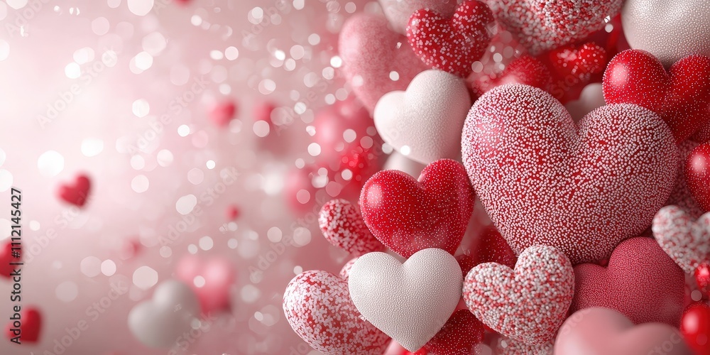 A Romantic Background of Red and Pink Hearts Floating in a Soft Glowing Atmosphere, Perfect for Valentine’s Day Celebrations and Love Themes A Romantic Background of Red and Pink Hearts Floating in a Soft Glowing Atmosphere, Perfect for Valentine’s Day Celebrations and Love Themes