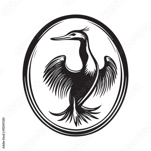 Cormorant Bird Symbol Vector Illustration Stock Vector isolated on white background. photo