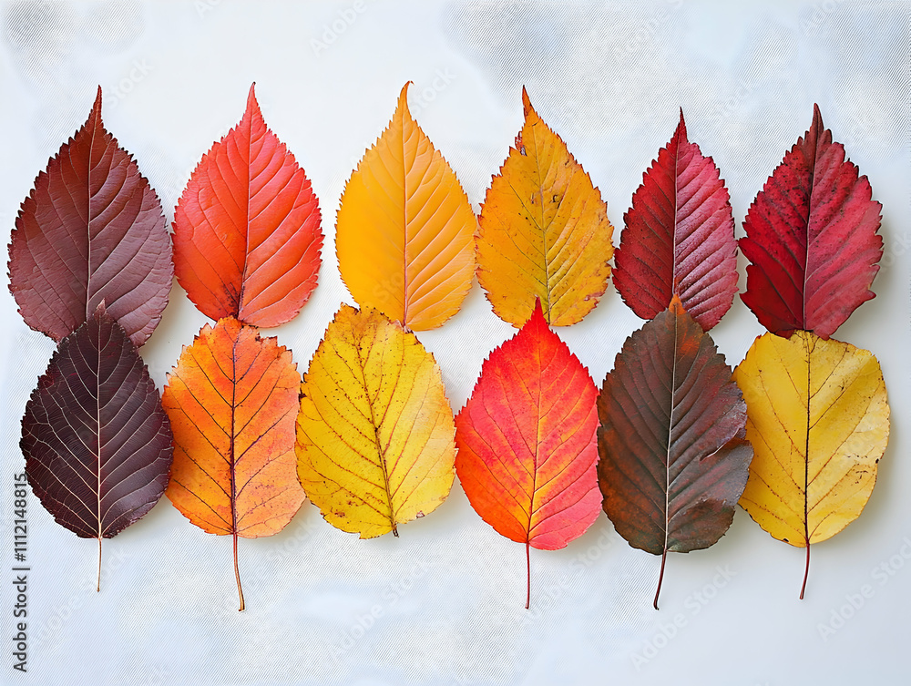 Fototapeta premium Autumn Leaf Illustration: Colorful Fall Foliage