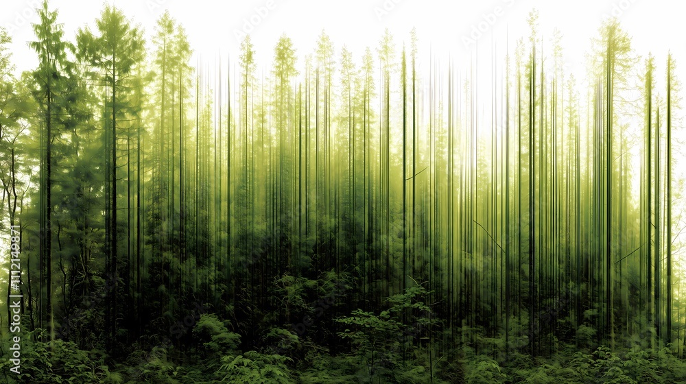 Fototapeta premium Natural transpiration in lush forests nature scene vertical view vibrant environment sustainable ecosystem