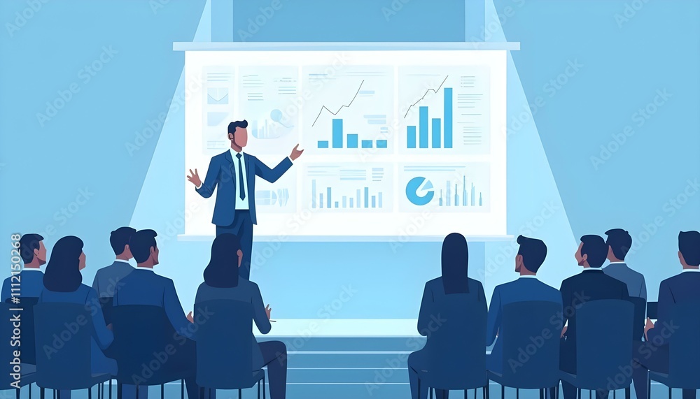 Obraz premium Leader Showcasing Key Results