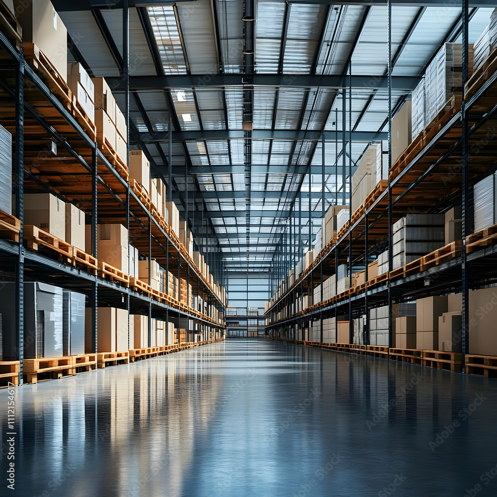 Fototapeta premium Warehouse Interior 3D Illustration