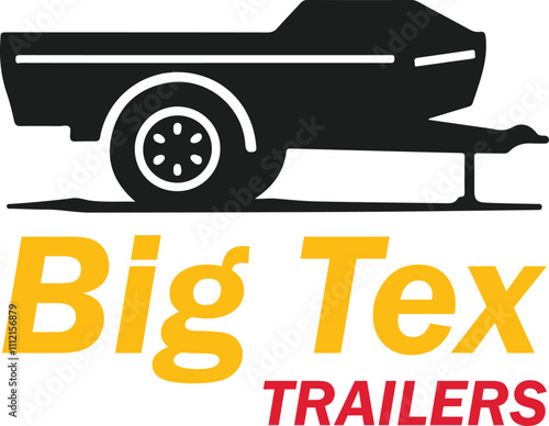 Big Tex Trailers vector Design isolated on a white background, Big Tex Trailer Printable Vector Design Silhouette photo