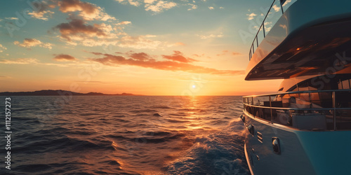 the yacht sails into the sunset Generative AI