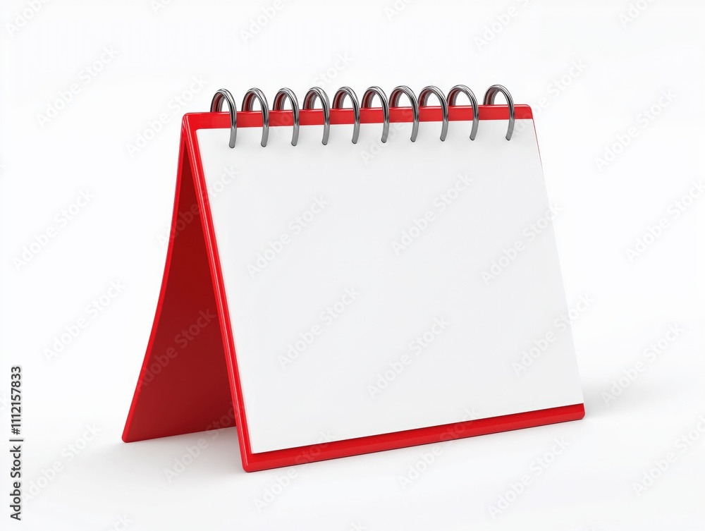 3D red desk calendar isolated on a white background 3D red desk calendar isolated on a white background
