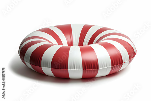 Red and White Striped Inflatable Ring 3D Render photo