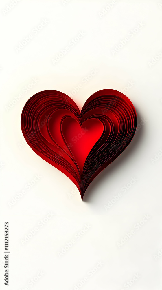 Red Paper Heart Illustration Red Paper Heart Illustration