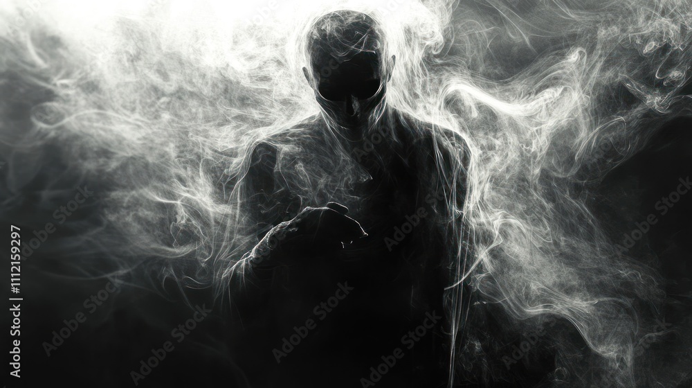 Fototapeta premium Mysterious Figure in Smoke