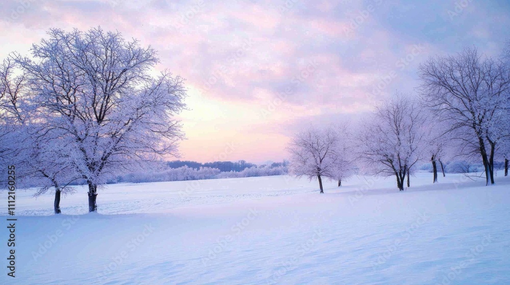 Tranquil Dusk in Snow-Covered Landscape with Soft Blues and Purples - Ultra-Detailed Winter Scene Tranquil Dusk in Snow-Covered Landscape with Soft Blues and Purples - Ultra-Detailed Winter Scene