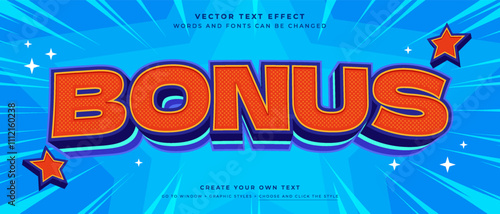 Bonus jackpot text effect on abstract background, vector graphic style