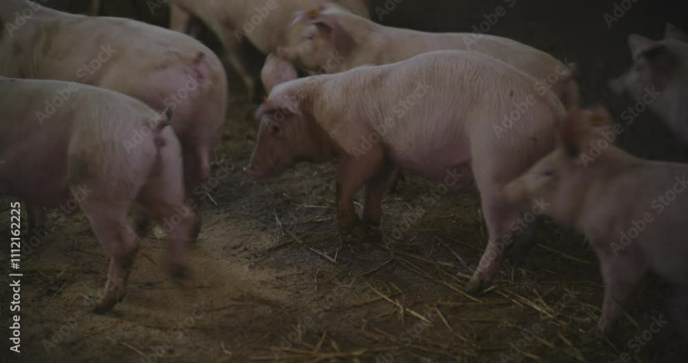 Hogs Feeding on Farm for Sustainable Meat Industry Hogs Feeding on Farm for Sustainable Meat Industry