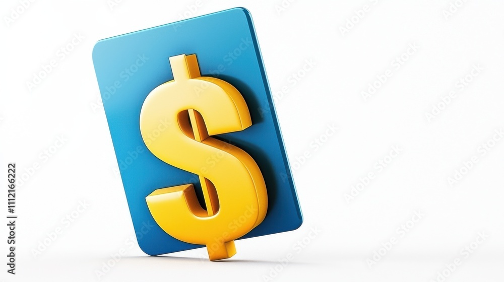 3D Rendering of Dollar Sign on Blue Background Representing Financial Concept and Wealth 3D Rendering of Dollar Sign on Blue Background Representing Financial Concept and Wealth
