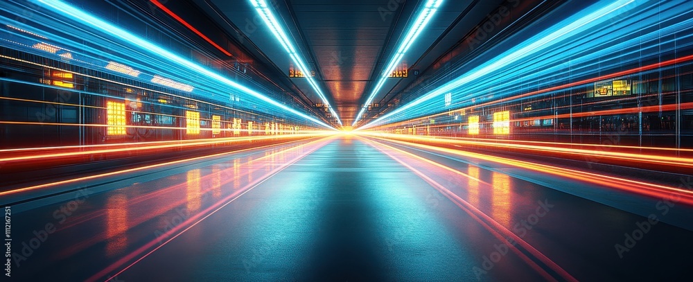 A color line road of light with a lot of sparkles