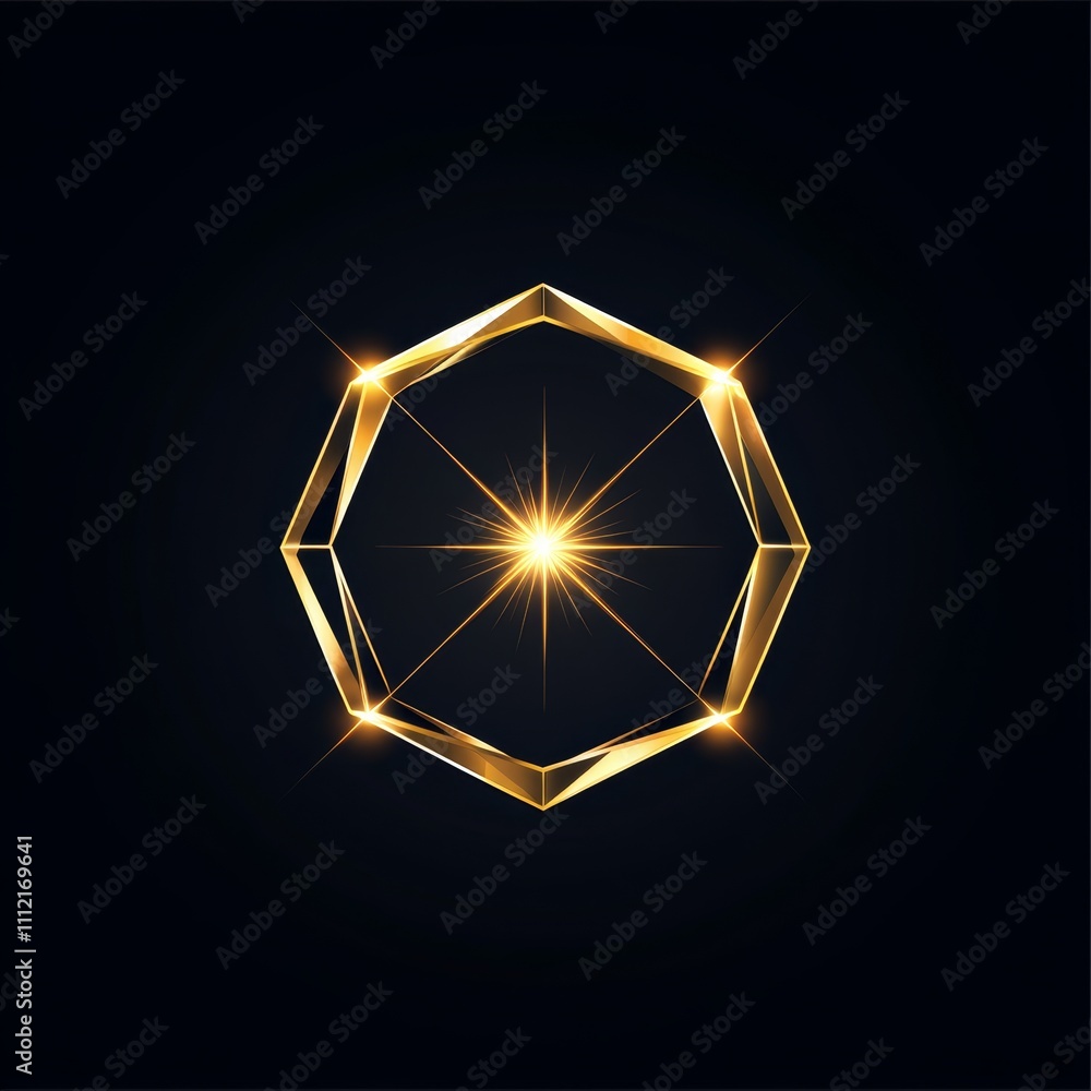 A gem logo in a luxurious modern style, with multi-faceted glowing edges and a central sparkle, symbolizing elegance and value, Photorealistic A gem logo in a luxurious modern style, with multi-faceted glowing edges and a central sparkle, symbolizing elegance and value, Photorealistic