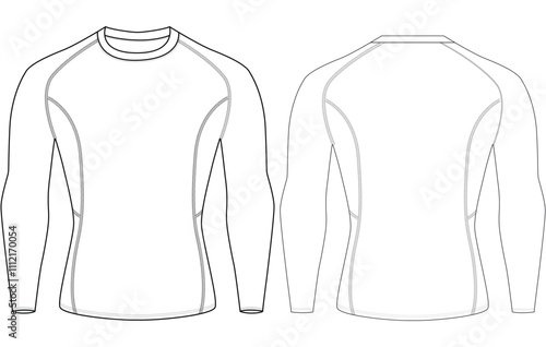 Men's  sports  Compression Shirts Long Sleeve gym t shirt vector illustration  design