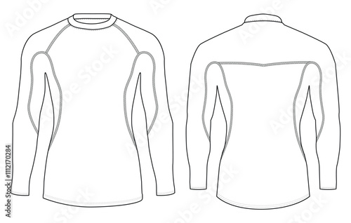 Men's  sports  Compression Shirts Long Sleeve gym t shirt vector illustration  design