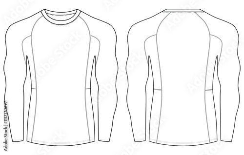 Men's  sports  Compression Shirts Long Sleeve gym t shirt vector illustration  design