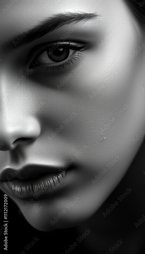 A closeup of the face of young woman A closeup of the face of young woman