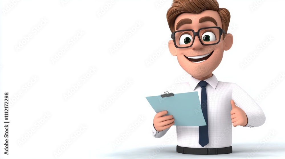 Businessman Standing at Desk Reviewing Documents on Laptop Computer in Modern Office Businessman Standing at Desk Reviewing Documents on Laptop Computer in Modern Office
