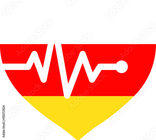 South Ossetia Flag in Heart with Pulse photo