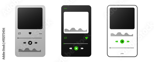 Minimalistic audio player UI with gradient colors and essential song controls, perfect for seamless navigation on digital and mobile devices.