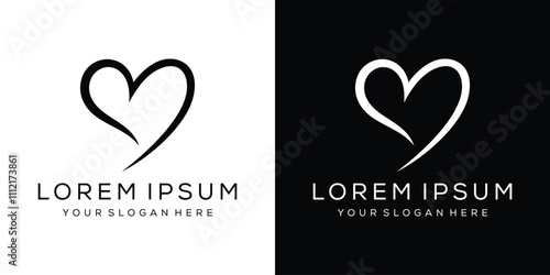 creative letter B love logo design graphic vector template