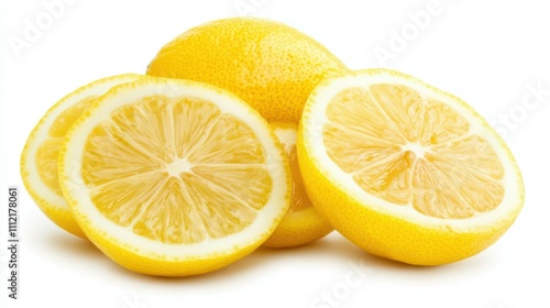 Lemon slices isoalted on white background