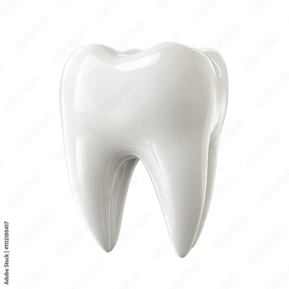 Highly detailed white tooth model with a smooth and glossy finish, isolated on a transparent cutout background Highly detailed white tooth model with a smooth and glossy finish, isolated on a transparent cutout background