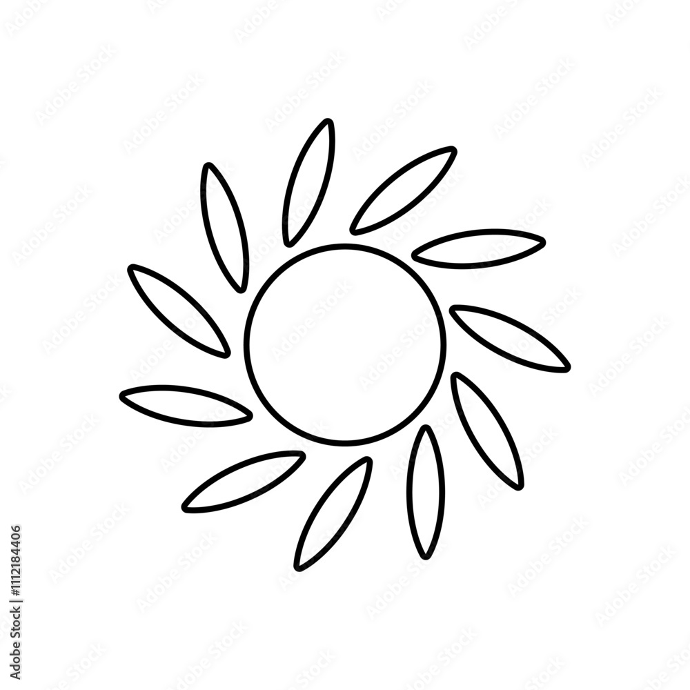 Fototapeta premium Sun vector icon. Summer illustration sign. hot symbol or logo.