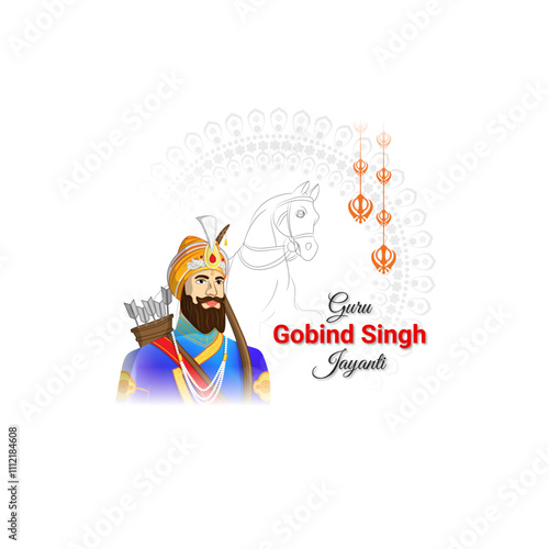 Vector illustration of Guru Gobind Singh Jayanti social media template