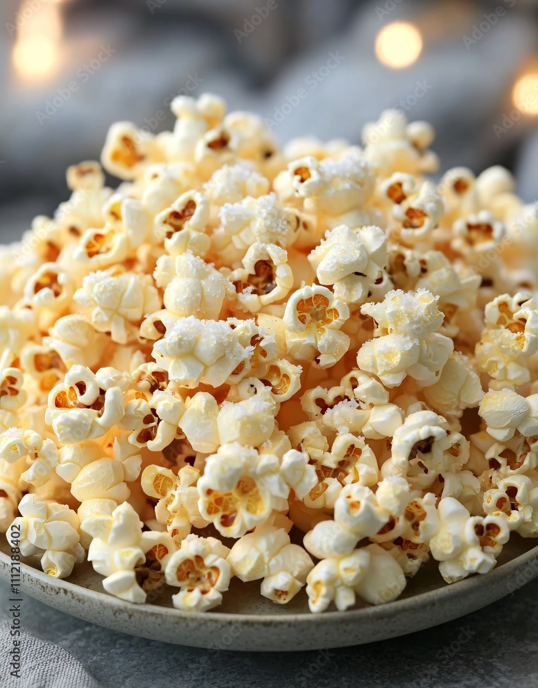 A bowl of fluffy popcorn, perfect for snacking during movies or gatherings. A bowl of fluffy popcorn, perfect for snacking during movies or gatherings.