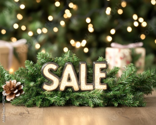 Frosty windowpane with SALE etched into ice