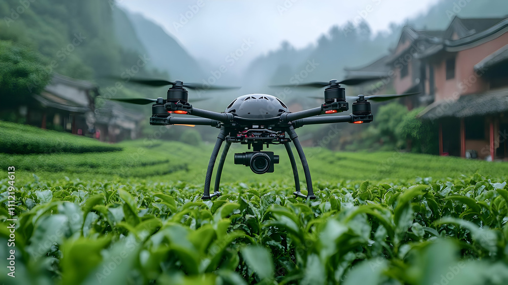Drone Flight over Lush Tea Plantation Drone Flight over Lush Tea Plantation