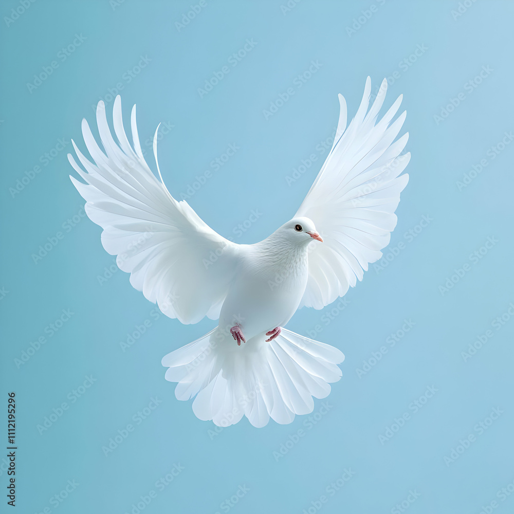 Obraz premium White Dove in Flight Illustration